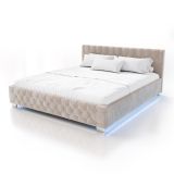 Luxusní postel s úložným prostorem a LED, samet, 180x200 cm