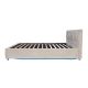 Luxusní postel s úložným prostorem a LED, samet, 180x200 cm