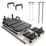 Skládací Pilates Reformer, 109 x 45 x 8 – 21 cm, černý