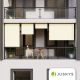 Svislá markýza na balkon 120x228-316 cm, UV ochrana, béžová