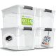 Úložné boxy s víkem 60 l, 4 ks, bílé, stohovatelné