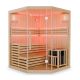 Rohová finská sauna 150x150 cm 6 kW, LED, bezpečnostní sklo