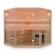 Rohová finská sauna 200x200 cm 8 kW, LED, bezpečnostní sklo