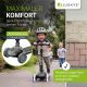 Dětská skládací koloběžka s LED kolečky, nastavitelná, černá