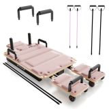 Skládací Pilates Reformer, 109 x 45 x 8 – 21 cm, růžový