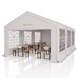 Zahradní párty stan 4x6 m bílý s UV ochranou, PE 180g/m²