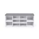 Botník s lavicí a polštářem bílý 104×30×48 cm – 10 přihrádek