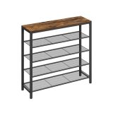 Botník VASAGLE – 4 police, ocelový rám, rustikální hnědá