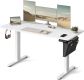 Elektrický výškově nastavitelný pracovní stůl 140×60 cm bílý