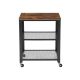 Industriální pojízdný vozík, hnědý/černý, 60 × 40 × 78 cm