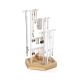 Stojánek na šperky s dřevěnou základnou, bílý