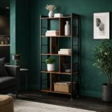 Regál na knihy 74 x 30 x 154,4 cm, 4 police, Vintage Brown