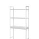 Police z bambusu a oceli, 3 patra, bílá, 63×26×170 cm