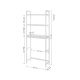Police z bambusu a oceli, 3 patra, bílá, 63×26×170 cm