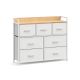 Komoda se 7 zásuvkami bílá/dřevodekor 98 x 28,5 x 85 cm