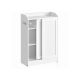 Úzká koupelnová skříňka s posuvnými dveřmi 60x20x80 cm bílá