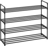 Černý kovový botník - 4 patra, 92 x 30 x 74 cm