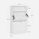 Bílý botník s výklopnými dvířky a policí 60x24x102cm