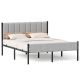 Manželská postel s čalouněným čelem, šedá, 207x161,5 cm