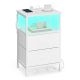 Bílý noční stolek s LED, USB a zásuvkami, 39,6x30x60,4 cm