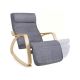 Houpací křeslo s opěrkou nohou a polštářem, šedé