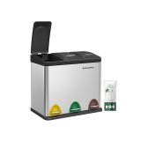 Odpadkový koš na tříděný odpad 24 l, nerez, 3 sekce