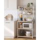Policový regál do kuchyně 80x40x167 cm, 6 polic, bílý dub