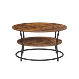 Kulatý konferenční stolek 80 cm, rustikální hnědá