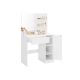 Bílý toaletní stolek se zrcadlem a skříňkou, 80x40x132 cm