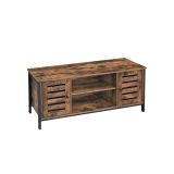 Rustikální TV stolek s kovovým rámem 110x40x50 cm, hnědý