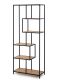 Kovový regál s dřevěnými policemi 77x185x35 cm, černý