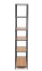 Kovový regál s dřevěnými policemi 77x185x35 cm, černý