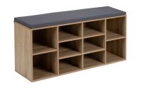 Botník s lavicí přírodní/šedý 103 x 48 x 30 cm