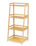 Bambusový regál s 4 policemi, přírodní, 85 x 39 x 29 cm