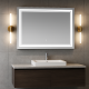 Designové zrcadlo s LED, 70x90 cm, 3 barvy světla, hliník