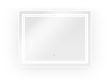 Designové zrcadlo s LED, 70x90 cm, 3 barvy světla, hliník
