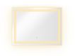Designové zrcadlo s LED, 70x90 cm, 3 barvy světla, hliník