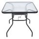 Zahradní stůl ZWMT, 80 x 80 cm, kovový se skleněnou deskou