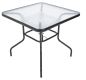 Zahradní stůl ZWMT, 80 x 80 cm, kovový se skleněnou deskou