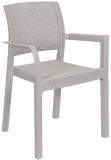 ALBA plastové křeslo, šedá