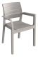 RECANATI plastové křeslo, šedá