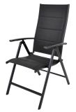 Zahradní polohovací křeslo, hliníkové, černá