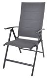Zahradní polohovací křeslo, hliníkové, šedá