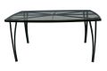 Zahradní kovový stůl, 71 x 90 x 150 cm, černý