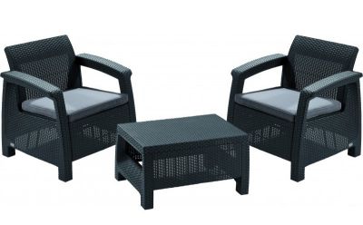 KETER Zahradní set Corfu WEEKEND, polyratan, antracit