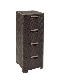 Polyratanová skříňka RATTAN STYLE - 4x14l - hnědá CURVER