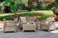 Zahradní set CORFU, polyratan, cappuccino, pískové podušky