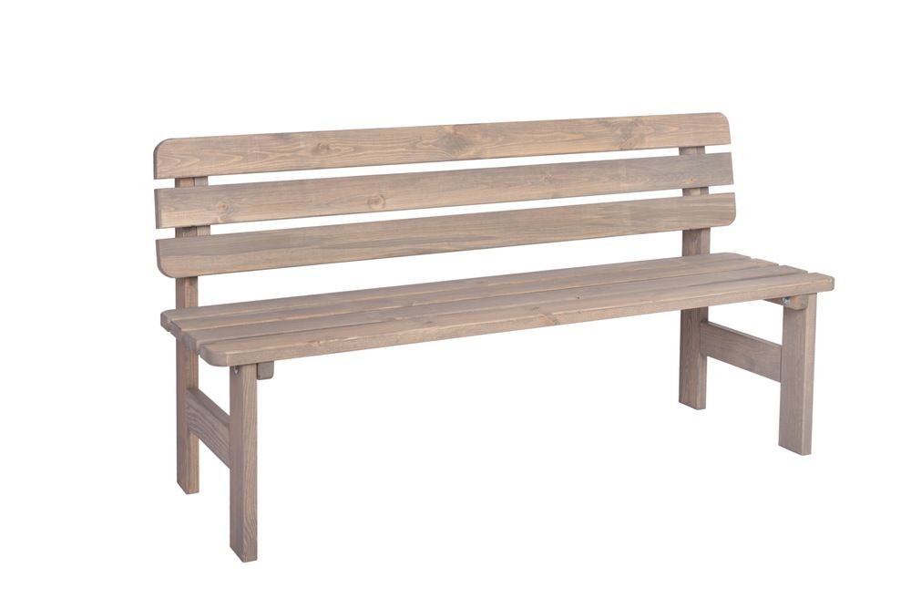 Zahradní dřevěná masivní lavice VIKING šedá - 150 cm
