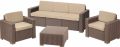Zahradní set CALIFORNIA, polyratan, cappuccino