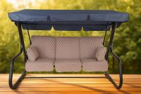 Zahradní houpačka 4místná kovová rozkládací antracit